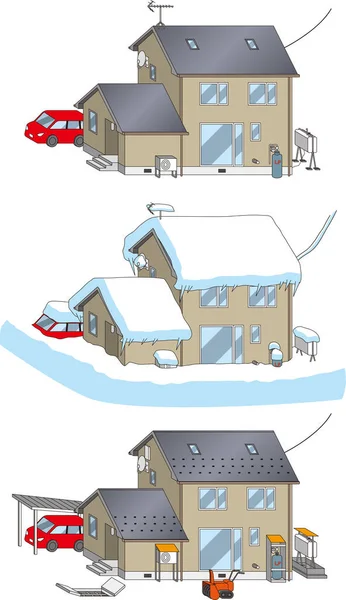 Mesures de neige résidentielles. Matériau vectoriel — Image vectorielle