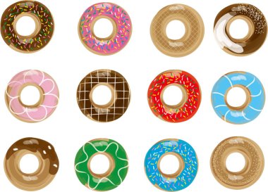 Renkli çörekler. Şekerlerin tasviri.