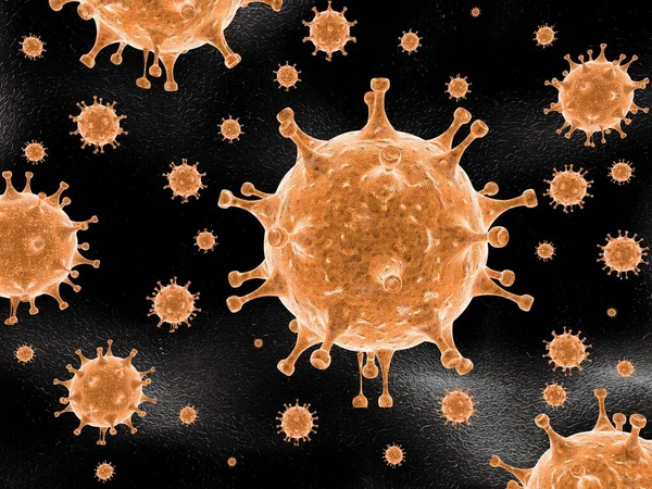 Coronaviruses Floating Rendering — Stock Photo, Image