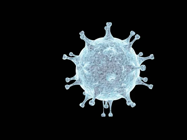 Coronavirus Cell Isolated Black Background — Stock Photo, Image