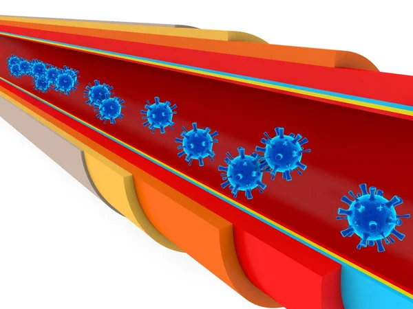 Attacco Coronavirus Rendering — Foto Stock