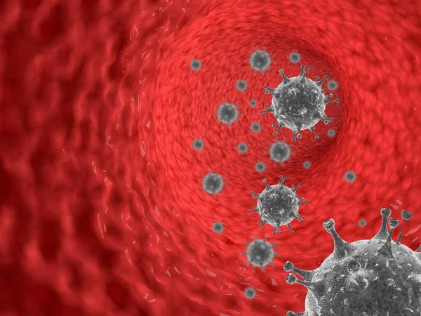 Covid Coronavirus Cells Rendering — Stockfoto