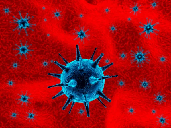 Una Gran Cantidad Coronavirus Flotando Dentro Las Vías Respiratorias —  Fotos de Stock