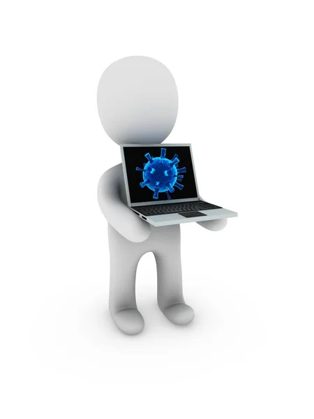 Coronavirus Screen Laptop — Stock Photo, Image