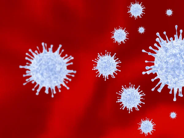 Yüzen Koronavirüsler Görüntüleme — Stok fotoğraf