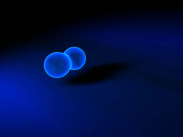 Blauwe Moleculen Rendering — Stockfoto