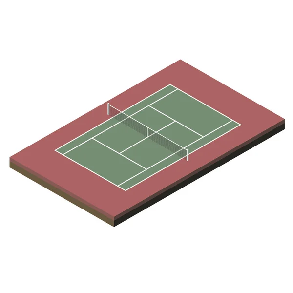 Pista de tenis isométrica . — Vector de stock