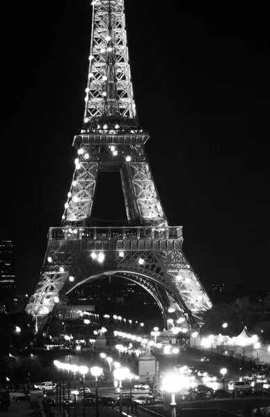 Cenário Iluminação Torre Eiffel Paris França — Fotografia de Stock