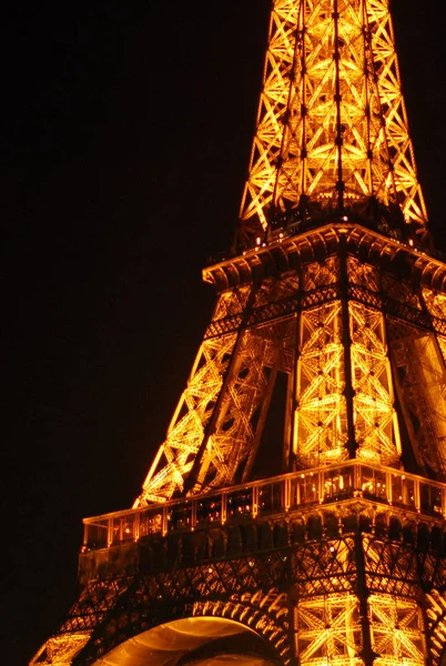 Peisaj Iluminat Turnul Eiffel Din Paris Franța — Fotografie, imagine de stoc
