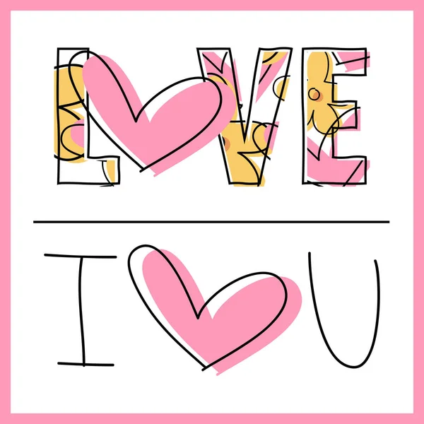 Amor - Te amo - Mensaje San Valentin — Stock vektor