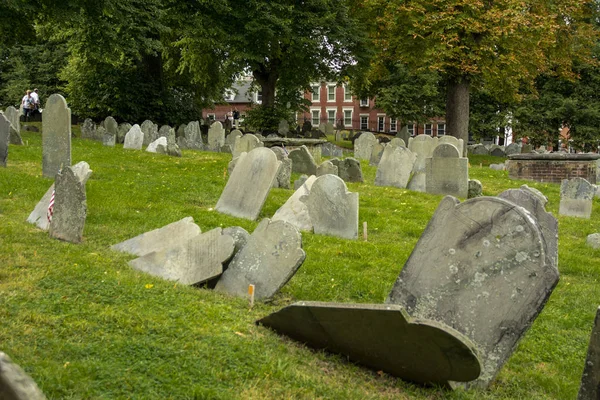 Old Gravestones in Cemetery Graveyard — 스톡 사진