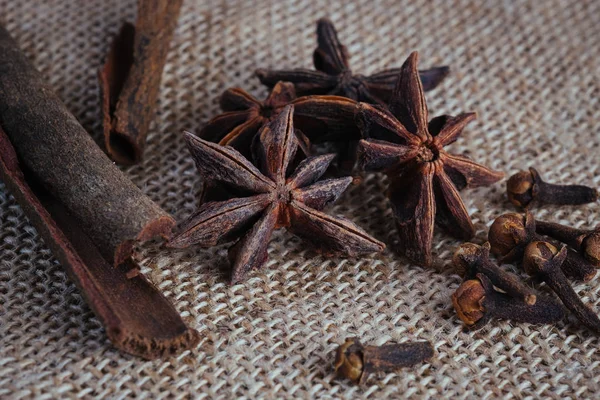 Star anise and cinnamon bark — Stock Photo, Image
