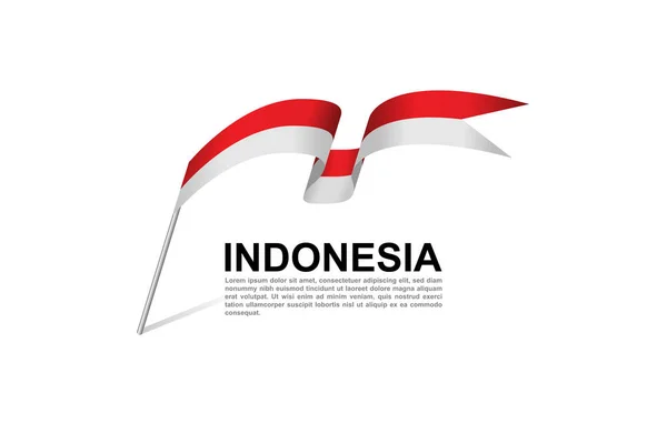 Bandera Indonesia Diseño Con Fondo Blanco Vector — Vector de stock