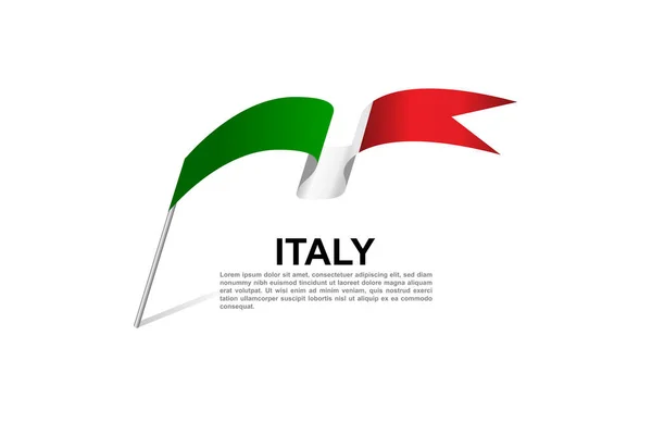 Bandera Italia Diseño Con Fondo Blanco Vector — Vector de stock
