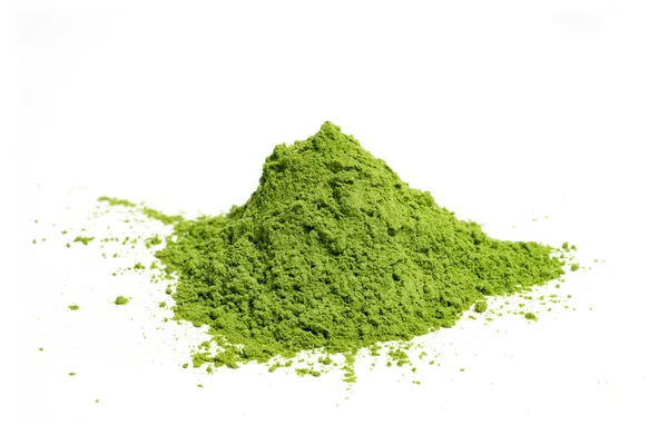 Pure Organic Barley Grass Powdered White Isolated Background — Stock Photo, Image