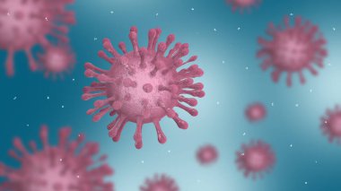 Covid-19 Coronavirus ya da 2019-nCov romanı Coronavirus kavramı 2020 'nin başlarından başlayarak dünya çapında salgınla ilgili. 3B görüntüleme.