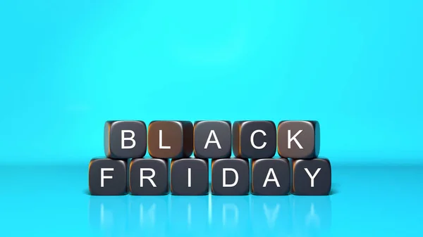 Black Friday Background Concept Black Cubes Rendering — Stock Photo, Image