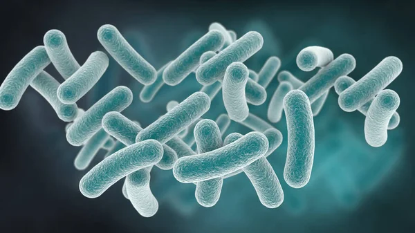 Bactérias Forma Haste Renderização — Fotografia de Stock