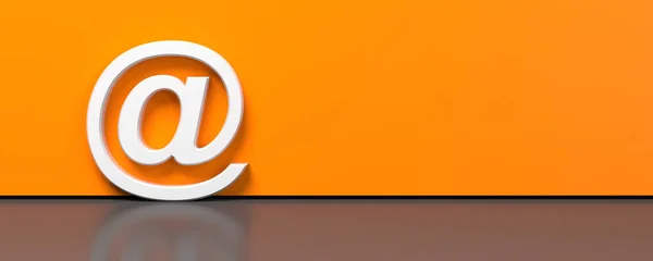 Email Symbool Oranje Muur Kopieer Ruimte Achtergrond Illustratie — Stockfoto