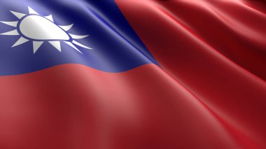 Wavy flag of Taiwan. Suitable for background graphic resources. 3D illustration clipart