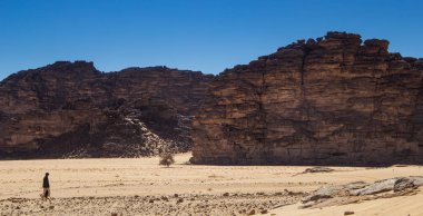 Cezayir çöl Ali Demma vadi yürüyüş Tuareg