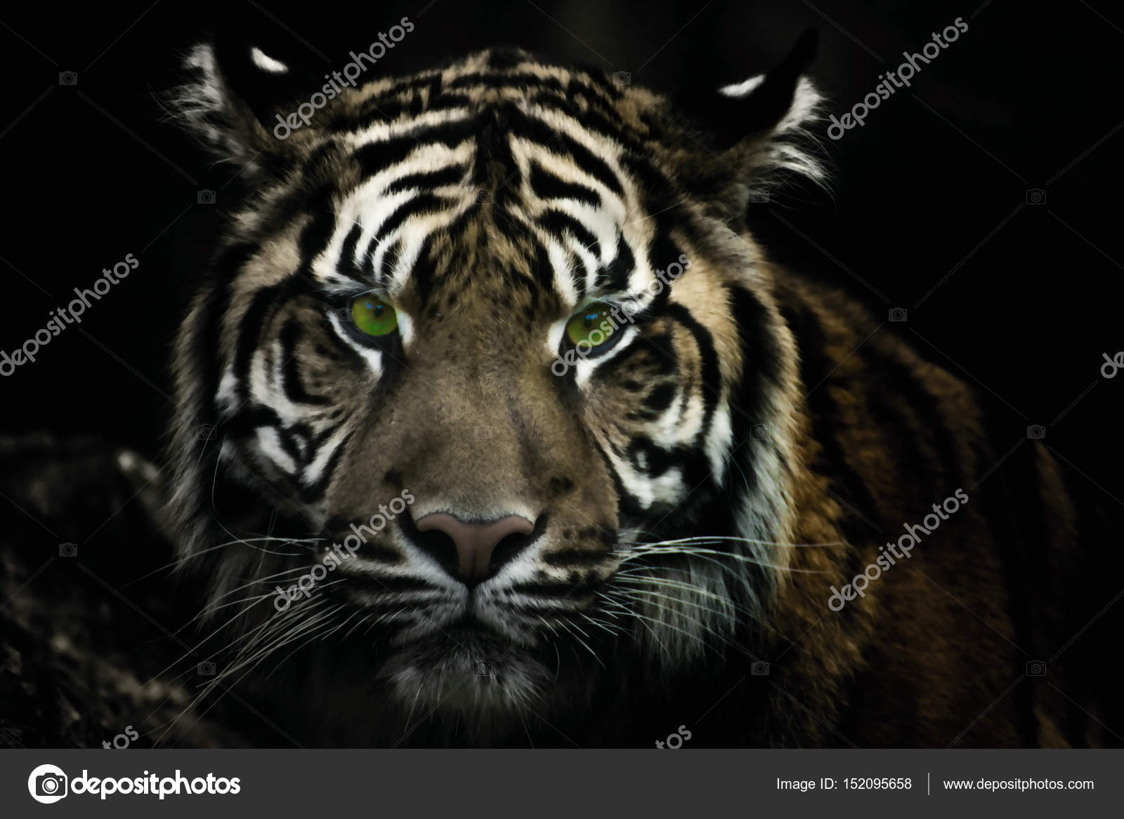 Tigre De Olhos Verdes Stock Photo Denisapro 152095658