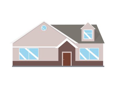 House vektör çizim. Ev dış düz stil ayarlayın. Modern ve geleneksel ev.