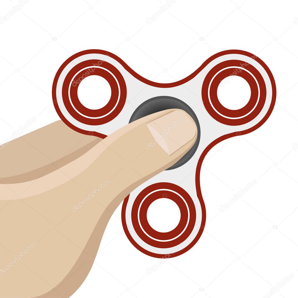 Hand spinner tricks. Hand spinner flat vector illustration. Vector illustration isolated on white background.