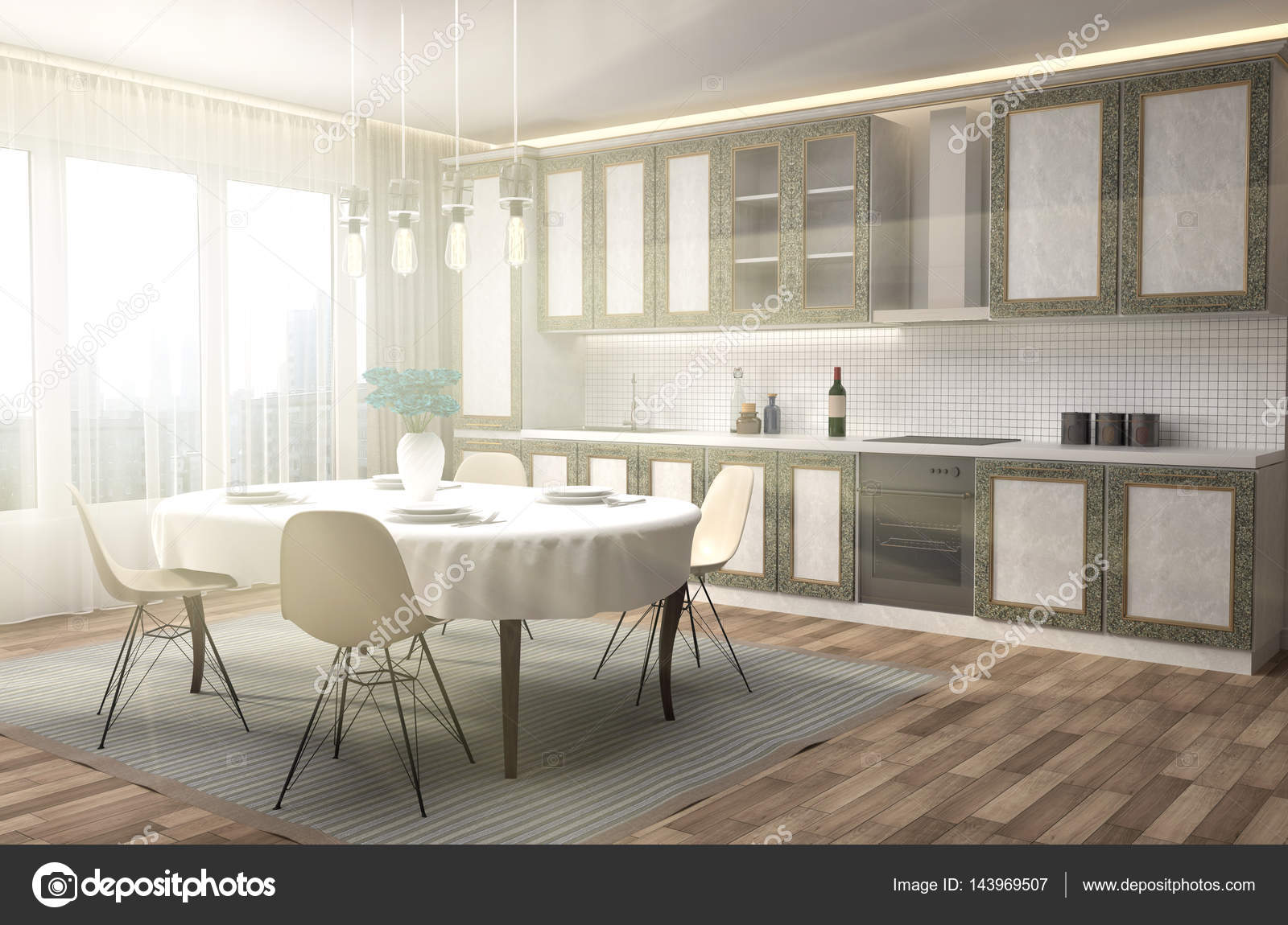 Küche Interieur. 3D-Illustration — Stockfoto © StockerNumber2 #143969507 Küche Interieur. 3D-Illustration — Stockfoto © StockerNumber2 #143969507