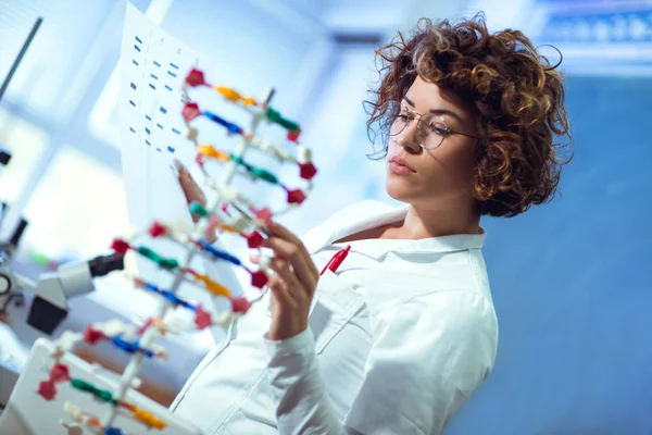 Ученый, изучающий ДНК — стоковое фото