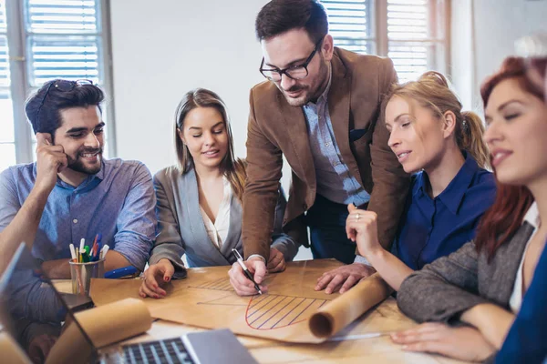 Business Technology Office Concept Business Team Meeting Modernoffice Interior Working — Stock Photo, Image