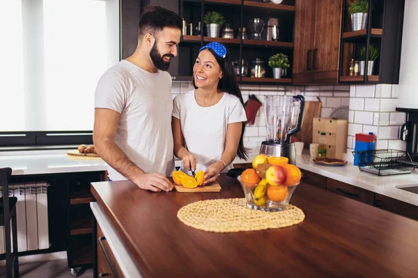 Samen Vers Biologisch Sap Maken Keuken — Stockfoto