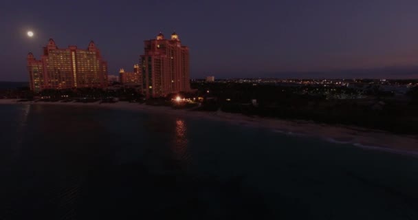 Bahamas-Insel bei Nacht — Stockvideo