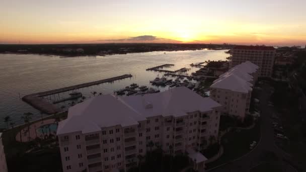 Bahamas Port at sunset — Stock Video