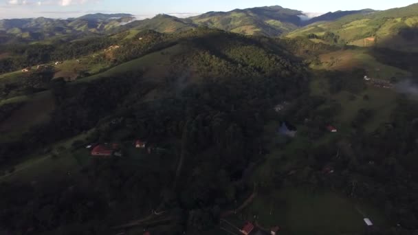 Flying over the beautiful mountains and forest — Stock Video