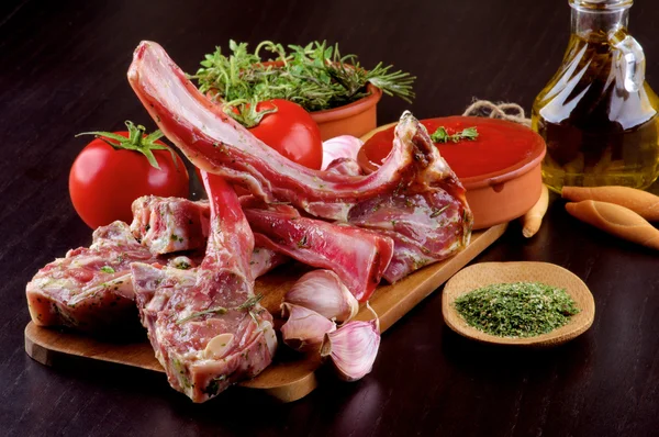 Costillas de cordero crudas — Foto de Stock