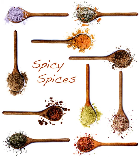 Samling av kryddor med inskription — Stockfoto