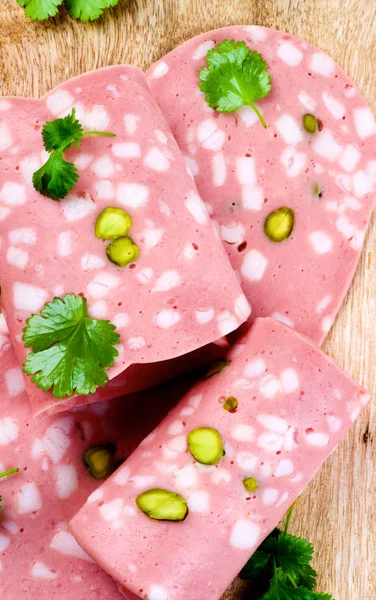 Plátky mortadella — Stock fotografie