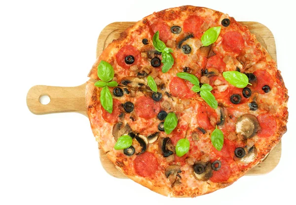 Pepers en champignons Pizza — Stockfoto