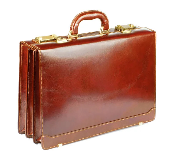 Ginger Leather Briefcase — Stock Photo, Image