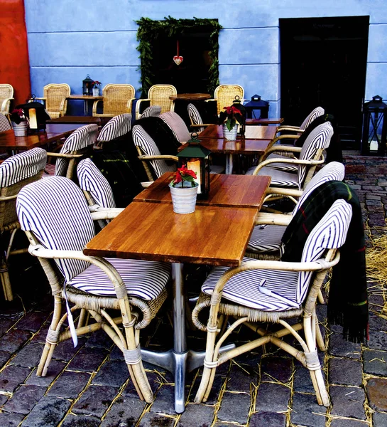 Rustykalne Sidewalk Cafe — Zdjęcie stockowe
