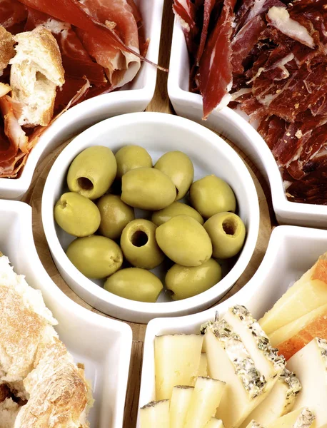 Spanyol ételek és a sajtok — Stock Fotó