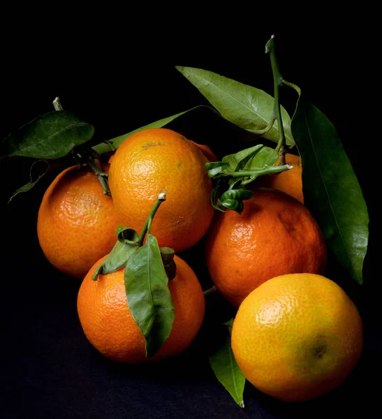 Ripe Tangerines with Leafs — Stock Photo, Image
