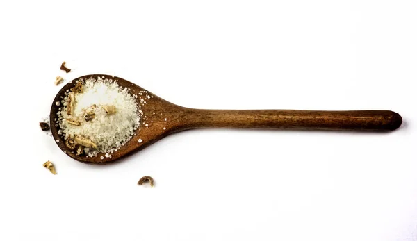 Salt with Dried Garlic — Stock Photo, Image