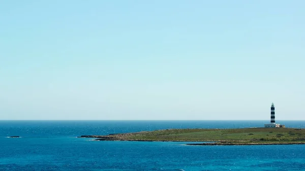 Deniz Feneri Illa Aire Spanya Nın Balear Adaları Menorca Yakınlarındaki — Stok fotoğraf