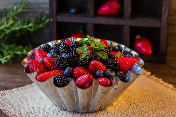 Healthy yogurt with mix of berry — Stock Photo, Image