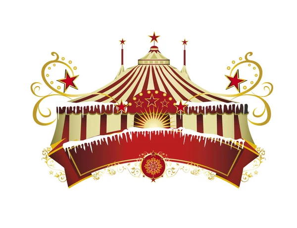 Kerst circus teken — Stockvector