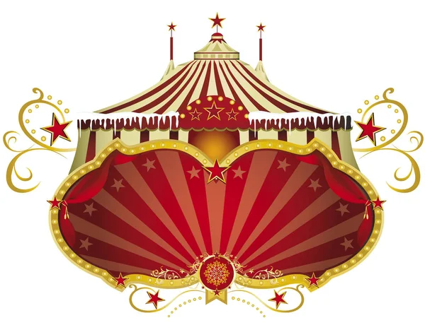 Panneau de Noël cirque — Image vectorielle