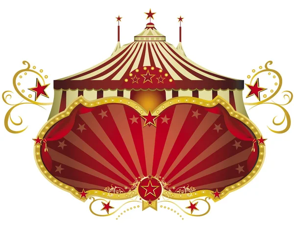 Circus rood uithangbord — Stockvector