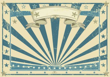 Yatay retro mavi poster